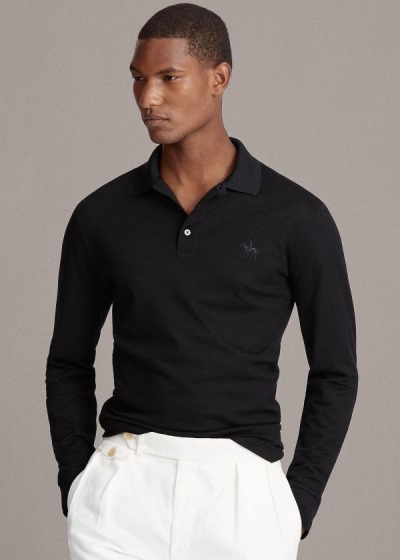 Camisa Polo Ralph Lauren Hombre Negros - Custom Fit PiquÃ© - DYNSP2064
